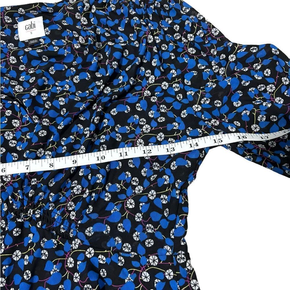CAbi The Ten Dress floral double layer stretch long sleeve - Picture 7 of 8